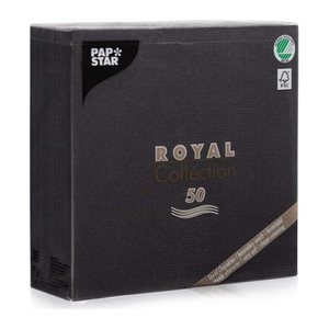 PAPSTAR Servietten schwarz 3-lagig 40,0 x 40,0 cm, 50 St.