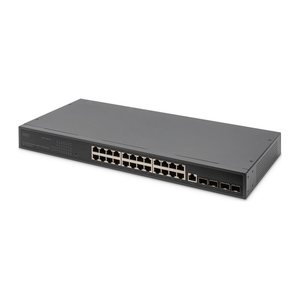 DIGITUS Switch 19" 24-Port +4x SFP+Gigabit managed schwarz