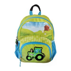 DONAU Kindergartenrucksack Traktor Kunstfaser blau/grün