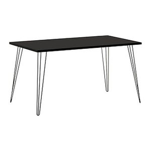 MÖBELPARTNER Fynn Schreibtisch schwarz rechteckig, 4-Fuß-Gestell schwarz 120,0 x 80,0 cm
