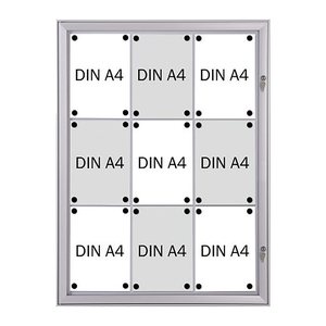 FRANKEN Schaukasten Security silber 9x DIN A4 74,1 x 2,3 x 100,4 cm, 1 St.