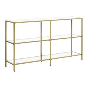 VASAGLE Konsolentisch rechteckig Glas gold 130,0 x 30,0 x 73,3 cm, 1 St.