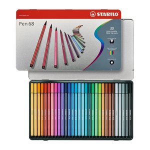 STABILO Pen 68 Filzstifte farbsortiert, 30 St.