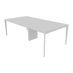 Quadrifoglio Konferenztisch X5 lichtgrau rechteckig, 4-Fuß-Gestell weiß, 240,0 x 120,0 x 75,0 cm