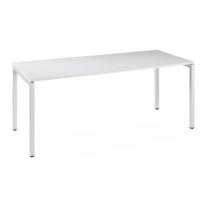 Gürkan Schreibtisch weiß rechteckig, 4-Fuß-Gestell weiß 160,0 x 80,0 cm