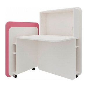 fm FLATup  Sekretär diamantweiß/ rose rechteckig, weiß 107,0 x 41,5 - 91,0 cm