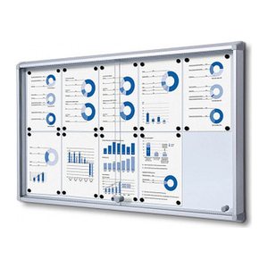 Showdown® Displays Schaukasten SL grau 10x DIN A4 116,0 x 5,9 x 67,5 cm, 1 St.