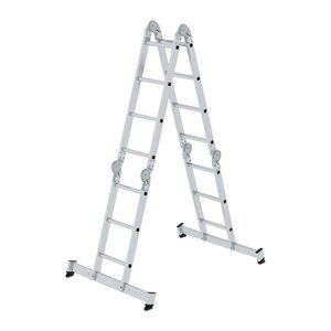 MUNK Gelenkleiter 31324 silber 2x 4 Sprossen, H: 402,0 cm
