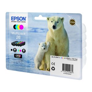 EPSON 26 / T2616 (Eisbär) schwarz, cyan, magenta, gelb Druckerpatronen, 4er-Set