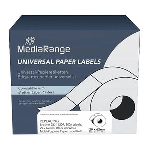 MediaRange Etiketten Brother DK-11209 29x62mm 800St. sw/ws