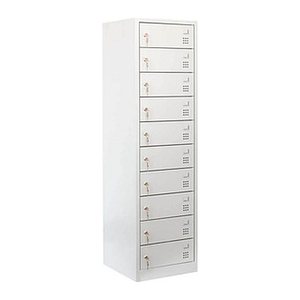 LÜLLMANN Schließfachschrank lichtgrau 526430, 10 Schließfächer 50,0 x 50,0 x 180,0 cm