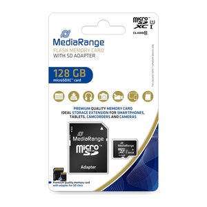 MediaRange SD MicroSD Card 128GB UHS-1 Cl.10 inkl. Adapter