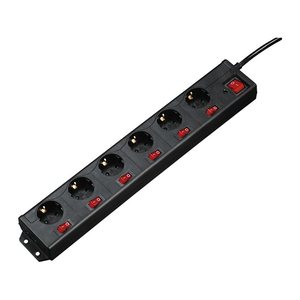 hama 6+1 XL 6-fach Steckdosenleiste mit Überspannungsschutz 1,4 m schwarz