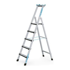 ZARGES Stehleiter einseitig Comfortstep S silber 5 Stufen, H: 206,0 cm