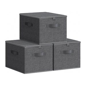 SONGMICS Aufbewahrungsboxen silbergrau 40,0 x 30,0 x 25,0 cm, 3 St.