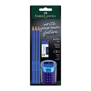 FABER-CASTELL GRIP 2001 Bleistift-Set B blau, 1 Set