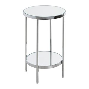 HAKU Möbel Beistelltisch rund Glas silber 28,0 x 28,0 x 46,0 cm, 1 St.
