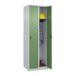 CP Spind Classic Plus lichtgrau, resedagrün 080000-20 S10007, 2 Schließfächer 60,0 x 50,0 x 185,0 cm
