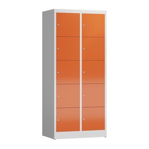 ClassiX Schließfachschrank feuerrot, lichtgrau X-523524, 10 Schließfächer 80,0 x 50,0 x 180,0 cm