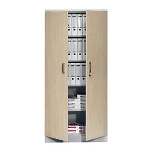 Gürkan Stahlschrank 100112 lichtgrau, ahorn 4 Fachböden 92,0 x 42,0 x 195,0 cm, aufgebaut, 1 St.