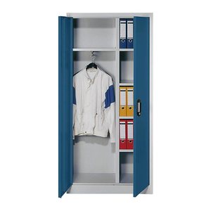 CP Stahlschrank C 2000 Acurado 9260-30 S10158 lichtgrau, enzianblau 4 Fachböden 93,0 x 40,0 x 195,0 cm, aufgebaut, 1 St.