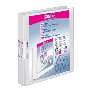 VELOFLEX VELODUR® Präsentationsringbücher 4-Ringe weiß 4,0 cm DIN A4, 10 St.