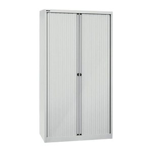 BISLEY Rollladenschrank lichtgrau, silber 4 Fachböden 100,0 x 43,0 x 198,0 cm