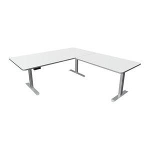 Kerkmann Move 3 Premium elektrisch höhenverstellbarer Schreibtisch anthrazit L-Form, T-Fuß-Gestell silber 200,0 x 220,0 cm