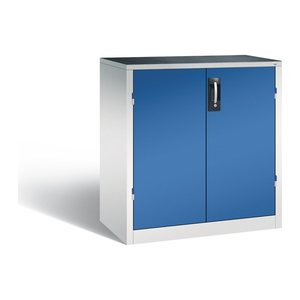 CP Stahlschrank 8821-5035 S10079 lichtgrau, enzianblau 2 Fachböden 93,0 x 50,0 x 100,0 cm, aufgebaut, 1 St.