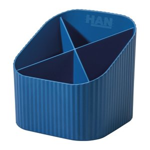 HAN Stiftehalter KARMA blau Polystyrol 4 Fächer 11,1 x 11,1 x 10,5 cm