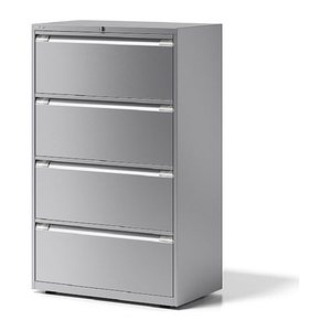 BISLEY Essentials Hängeregistraturschrank silber 4 Schubladen 80,0 x 47,0 x 130,0 cm, 1 St.