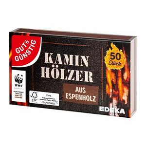 GUT&GÜNSTIG Streichhölzer Kaminhölzer braun, 50 St.