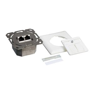 Logilink Cat.6A Anschlussdose, 2x RJ45,weiß, waagerecht