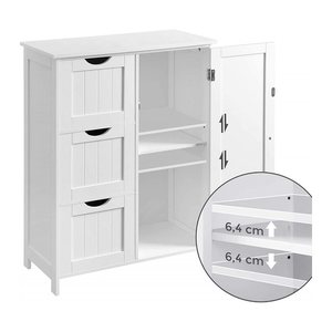 VASAGLE Badschrank BBC49WT weiß 60,0 x 30,0 x 81,0 cm