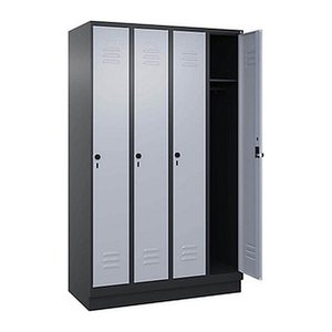 CP Spind Classic PLUS schwarzgrau, weißaluminium 080020-40 S10058, 4 Schließfächer 120,0 x 50,0 x 195,0 cm