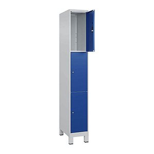 CP Schließfachschrank Classic Plus enzianblau, lichtgrau 080010-103 S10003, 3 Schließfächer 30,0 x 50,0 x 195,0 cm