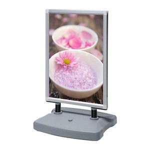 Showdown® Displays Kundenstopper Windtalker silber DIN A1 2 Fächer 67,0 x 59,0 x 112,3 cm, 1 St.