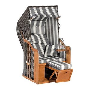 Sunny Smart® Strandkorb Rustikal 250 Plus grau, weiß, braun Kunststoff, Holz, 6-teilig