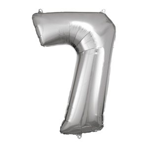 amscan® Folienballon Zahl 7 silber, 1 St.
