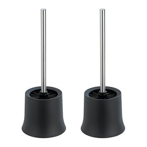 WENKO WC-Garnitur Basic schwarz Kunststoff, 2 St.