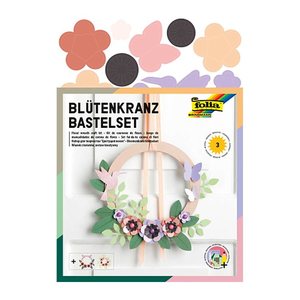 folia Bastelset Blütenkranz mehrfarbig 3 St.