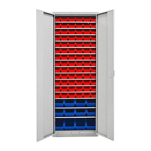 ADB Stahlschrank 40833 lichtgrau 15 Fachböden 71,0 x 30,0 x 195,0 cm, aufgebaut, 1 St.