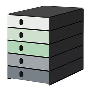 styro Schubladenbox styroval pro Emotions Frühling  grün, grau 14-8000.FR, DIN A4 mit 5 Schubladen, 1 St.