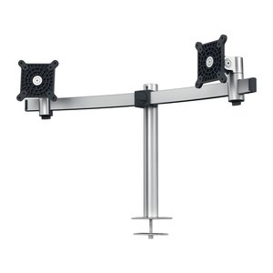 DURABLE Monitor-Halterung 508623 silber für 2 Monitore, Tischbohrung