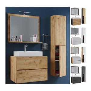 VCM my bath Badmöbel-Set 4-teilig Lendas L 915206 honig-eiche 94,0 x 46,0 x 150,0 cm