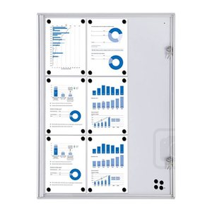 Showdown® Displays Schaukasten Economy XS silber 9x DIN A4 71,1 x 2,6 x 96,3 cm, 1 St.
