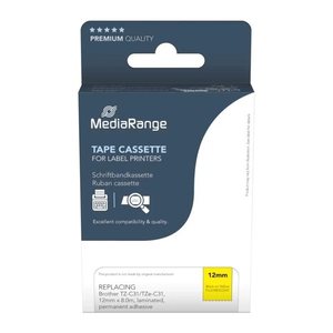 MediaRange Schriftband MRBTZC31 ersetzt brother TZ-C31/TZe-C31 , 12 mm, schwarz auf gelb, 1 St.