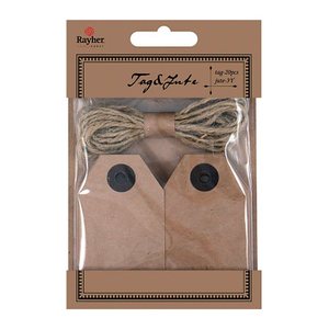 Rayher Geschenkanhänger braun Tags and Jute, 20 St.