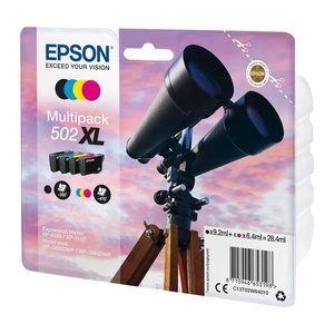 EPSON 502XL/T02W64 (Fernglas) schwarz, cyan, magenta, gelb Druckerpatronen, 4er-Set