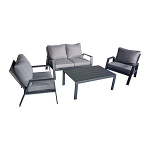 Garden Pleasure Sitzgruppe VICTORIA dunkelgrau, anthrazit Kunststoff, Metall, 12-teilig